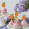 24 PCS Little Cutie Cupcake Toppers Glitter Orange Cupcake 2"W x 4.2"H